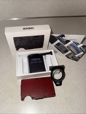 The Ridge Red Carbon Fiber Wallet with Money Clip